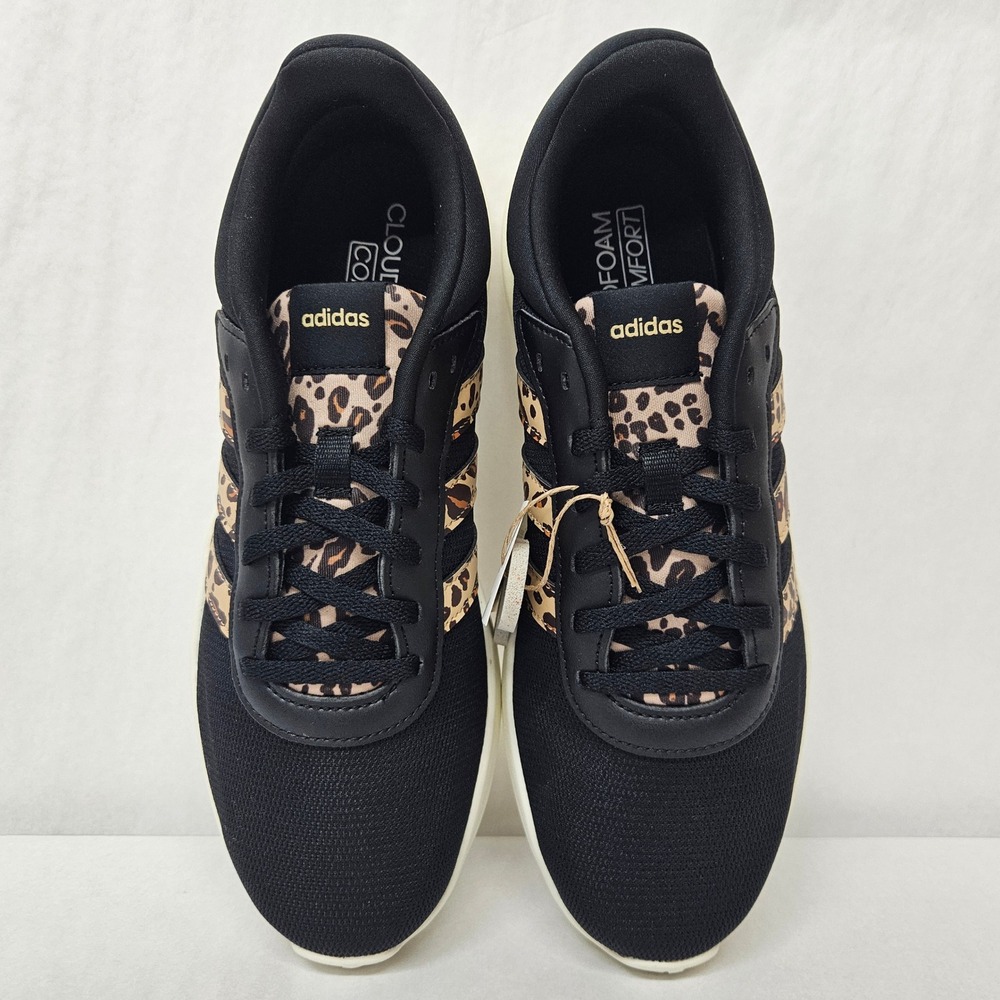 Adidas Lite Racer 4.0 Running Shoes IH5273 Black Leopard Print Womens Size 10 - Picture 5 of 9